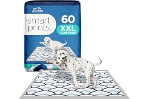 Pet Life Unlimited Smart Prints Extra Large Puppy Pads - Odor Controlling Dog Pee Pads with Wetness-Activated Scent - USA Made - 30" x 36" - 60 Count (XXL)