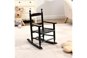Rpuzonier Kids Rocking Chair, Children’s Rocking Chair, Toddler Rocking Chair Porch Rocker Chair with Classic Rocker and Hardwood Construction, for Nursery, Indoor, Outdoor, Living Rooms (Espresso)