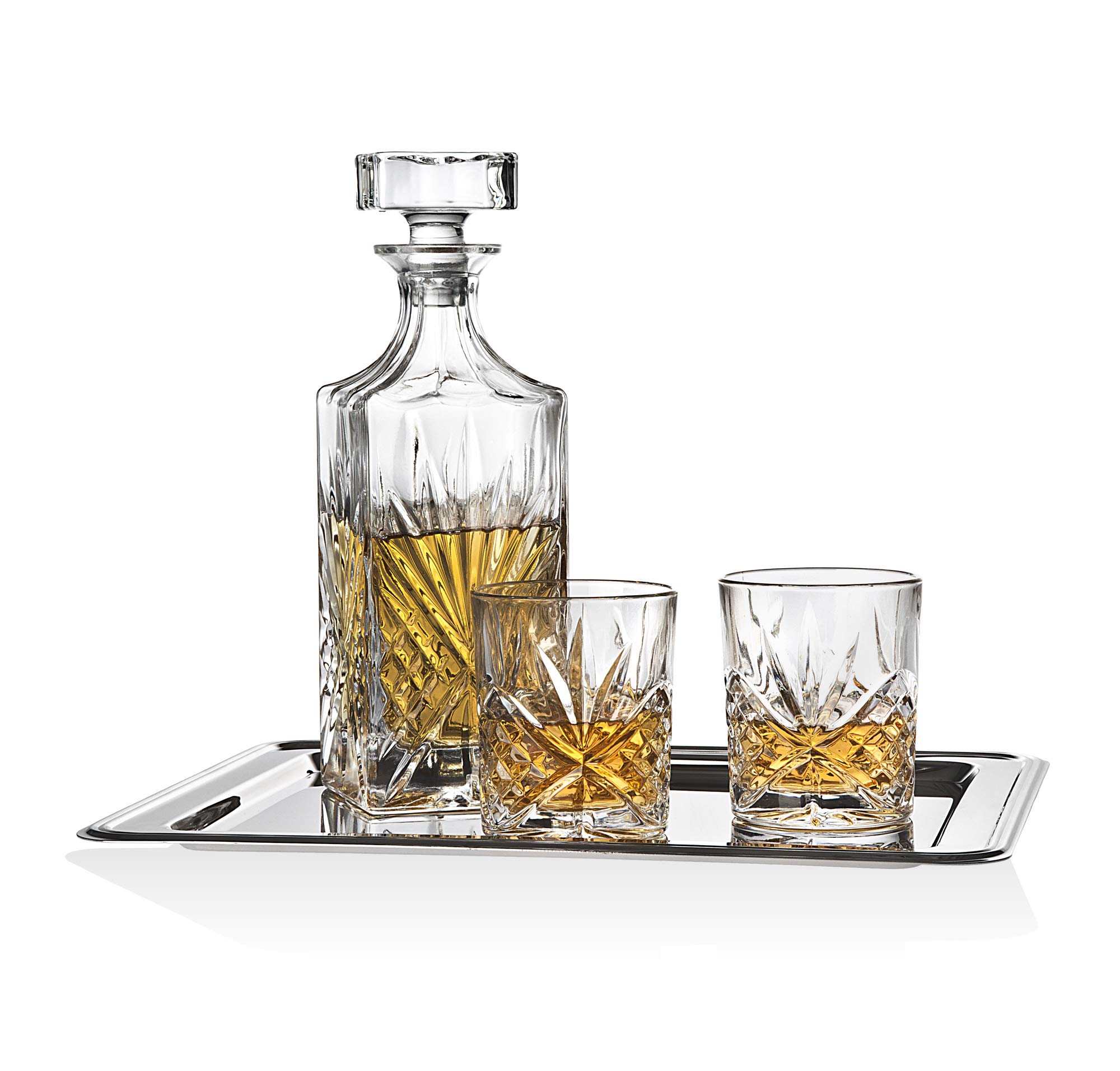 Dublin Whiskey Bar Set Includes Whisky Decanter, 6 Old Fashioned