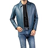 Jild Polo Collar Premium Leather Jacket Men - Old School Classic Style Everyday Wear Real Lambskin Mens Leather Jacket