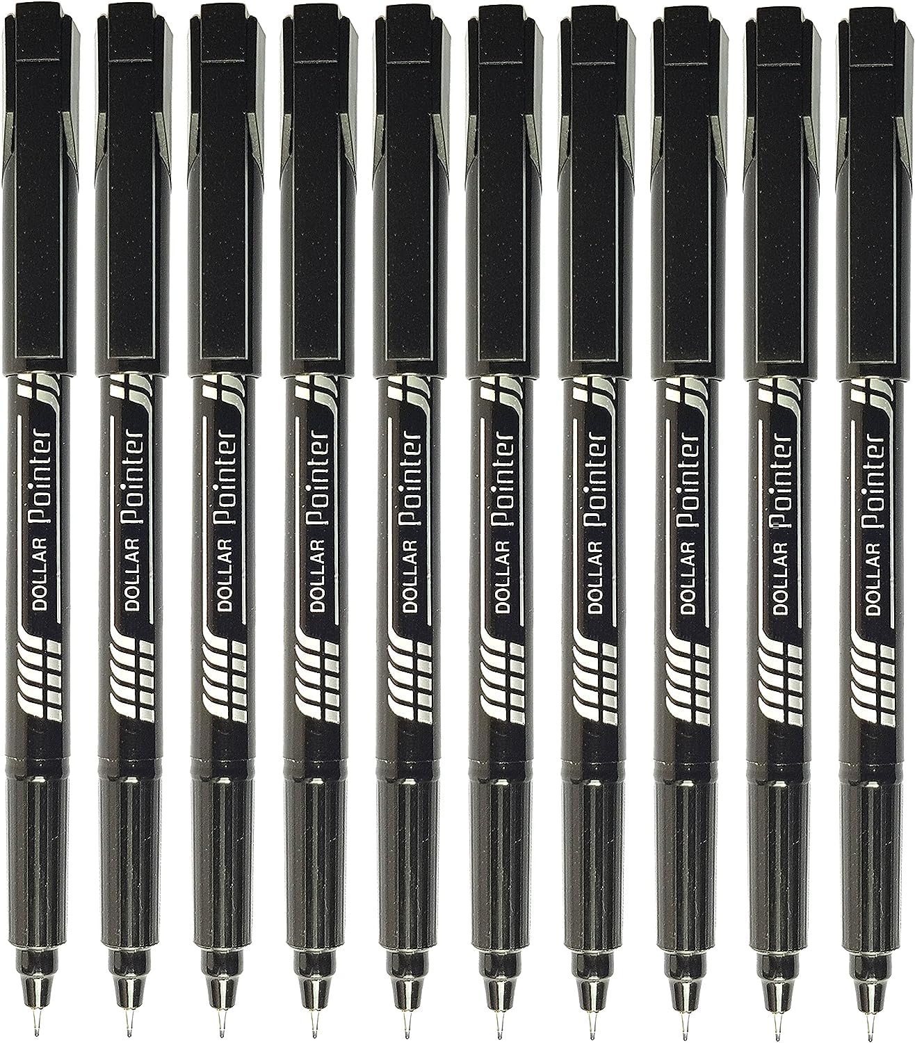 Z3FT Fineliner Pens, BLACK, Fine Tip (0.3mm), Pack of 10, Write Draw Sketch Colour Pens, Artists Calligraphy Illustrations, iZOFAX Black Ball Pen