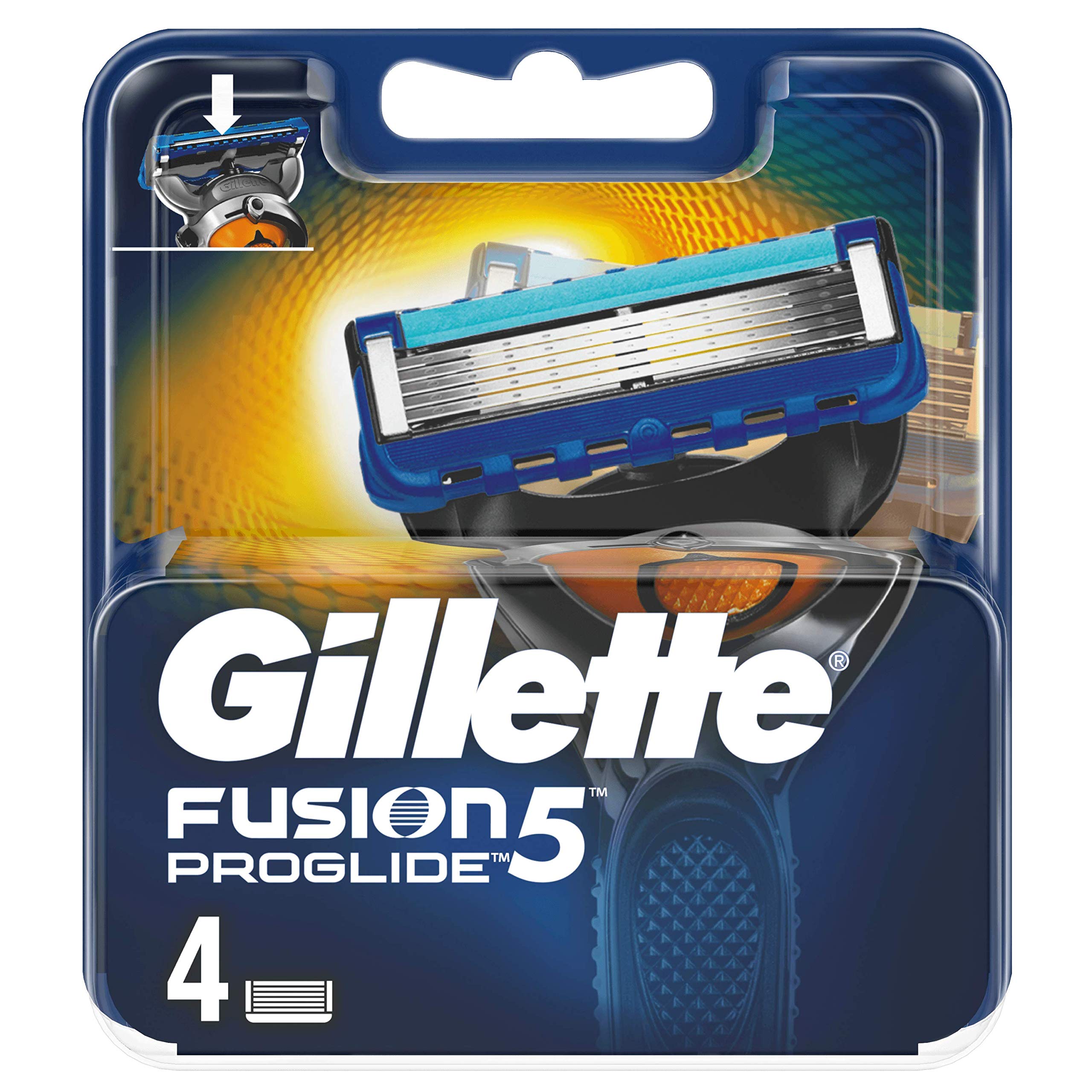 Gillette Fusion 5 Razor Blades with Trimmer for Precision and Glide Coating, 4 Replacement Blades