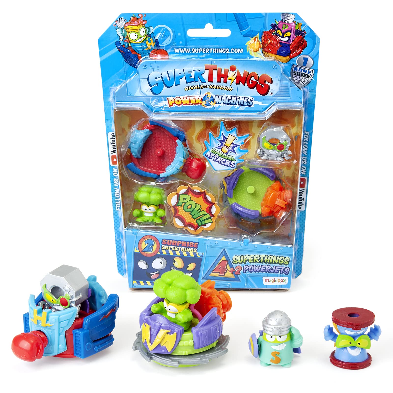 SuperThings- Power Machines- Blister 6 PowerJet, contains 2 Power Jets & 4 SuperThings (1 of which is Silver)