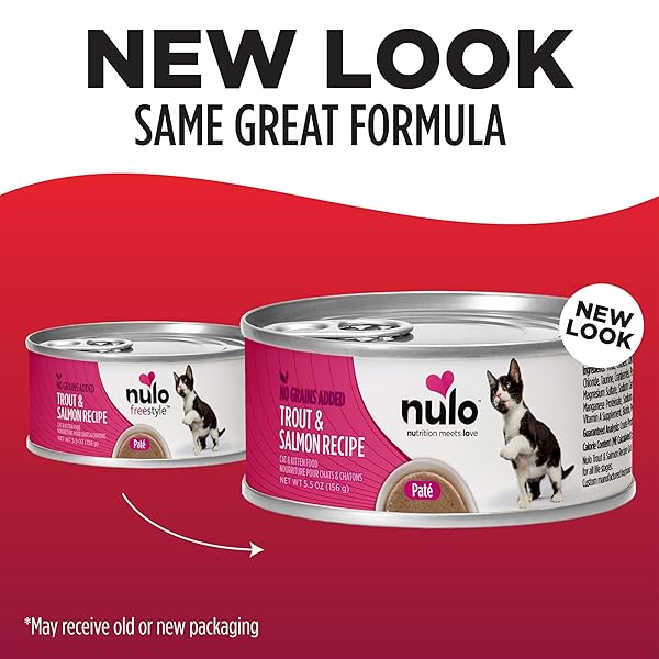 NULO TROUT & SALMON RECIPE PATE WET CANNED CAT FOOD, 5.5 OUNCE (PACK OF 24)