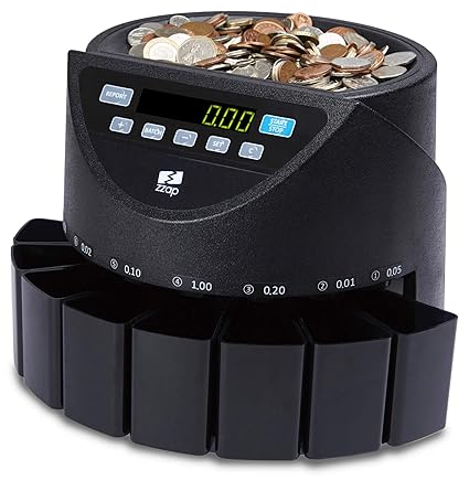 ZZap CS20 - Automatischer EURO Münzzähler & -sortierer - Geldzählmaschine Münzzählautomat Geldzähler