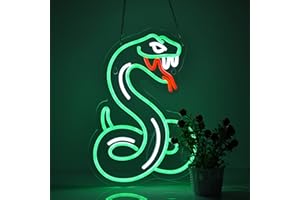 ROOUNEON Snake Neon Sign for Wall Décor Python Signs with Dimmable Switch LED Neon Signs Bedroom Beer Bar Neon Light Sign Hotel Party Club Office Art Lights.