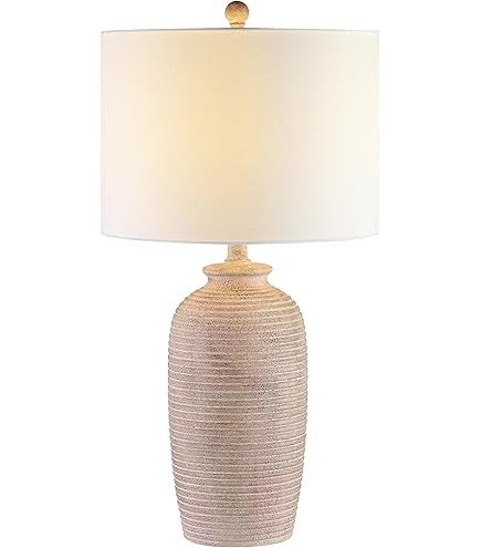 SAFAVIEH Lighting Collection Kensen Farmhouse Sandy Pearl 27-inch