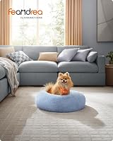 Feandrea Donut Dog Bed Cat Bed Fluffy Plush 60 cm Pale Blue PGW038Q01 view 2