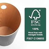 Kazai Bennet Design Paper Bin Black Wood Veneer Office Waste Basket view 3