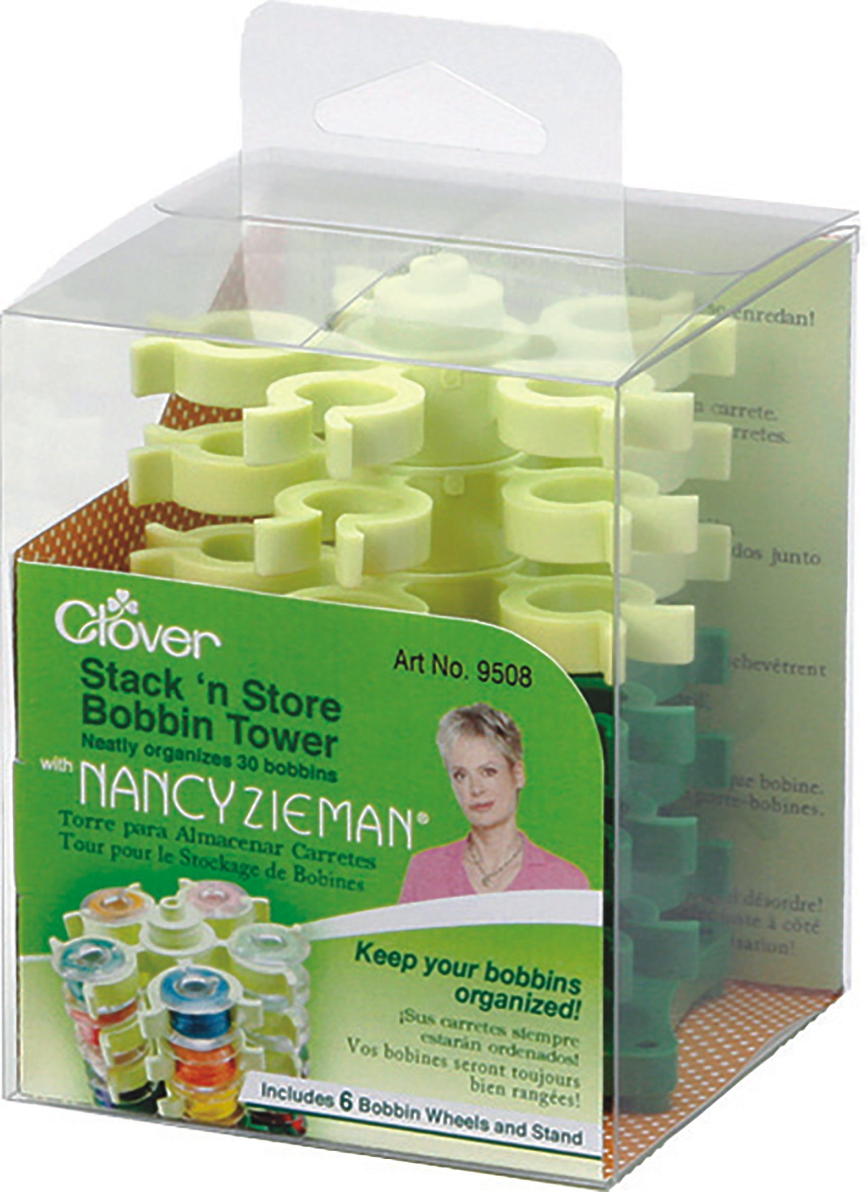 Clover Stack n Store Bobbin Tower, Elastomer, Green, 1 (package may vary)