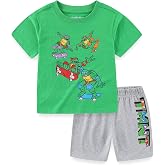 Nickelodeon Teenage Mutant Ninja Turtles Boys Short Sleeve T-Shirt and Short Set for Toddler and Big Kids