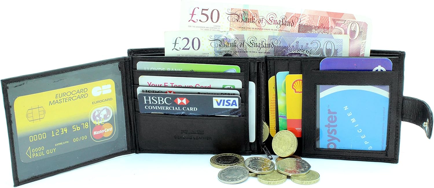 RAS WALLETS, Black, 12cm x 9.5cm - Image 4