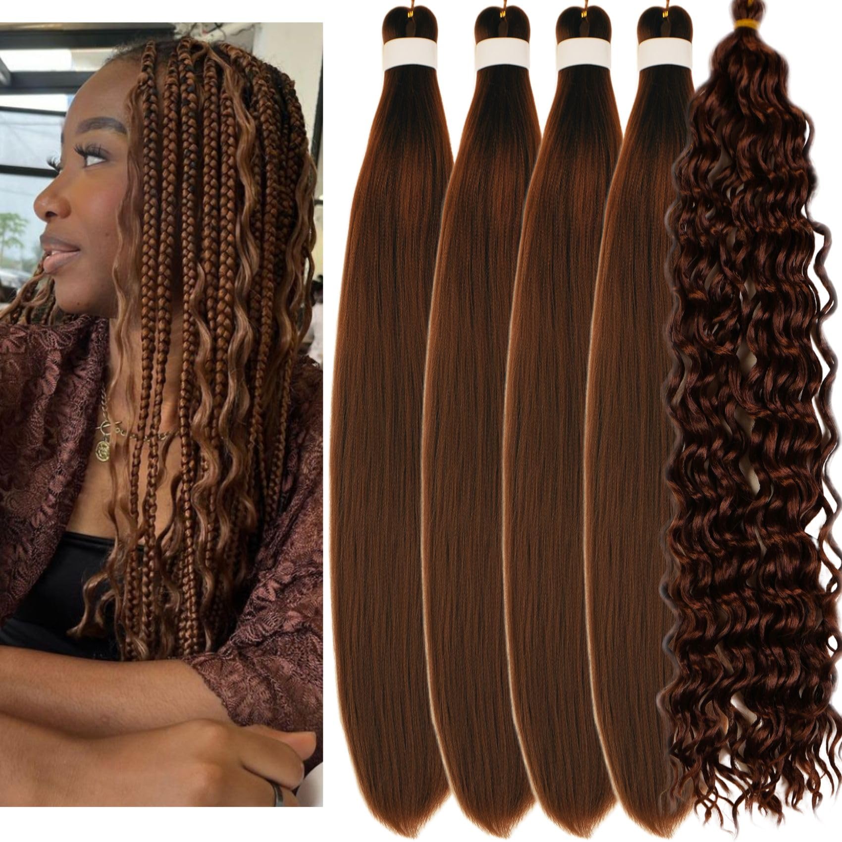 Brown Boho Braiding Hair Curly Braiding Hair for