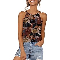 Summer Tops for Women 2025 Floral Pleated Tank Tops Loose