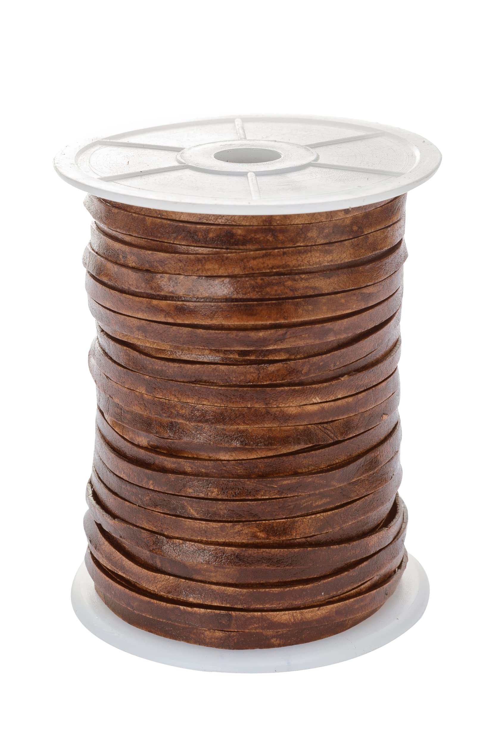 esnado Leather Cord Flat 5 mm x 1.5 mm Colour: Antique Light Brown Length: 5 Metres