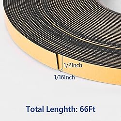 Self Adhesive Foam Tape Weatherstrip 1/2in x 1/16in