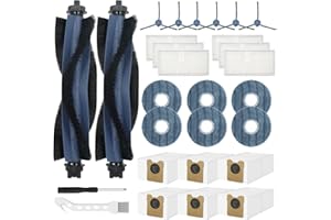 Asrhine 28 Pack Replacement Accessories for Eufy Omni C20 Robot Vacuums Parts, 2 Main Brush, 6 Side Brushes, 6 Washable Filters, 6 Dust Bags, 6 Mop Pads, 1 Cleaning Tool and 1 Screwdriver
