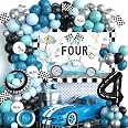 Need Four Speed Cake Topper – Rennwagen-Motiv, Glitzernd, Für 4. Geburtstag, Schwarz