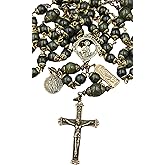 Bless And Heal Me St Jude Lourdes Raphael Healing Saints Green Jade Vintage Bronze Rosary