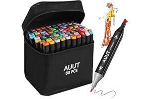 AUUT Alcohol Markers, 80 Colors Dual Tip Art Markers, Drawing Markers, Coloring Marker for Kids Sketching Adult Coloring