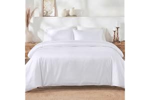 California Design Den 3-Pc Queen Size Duvet Cover Set, 400 Thread Count Sateen 100% Cotton Comforter Cover and Two Pillow Sha
