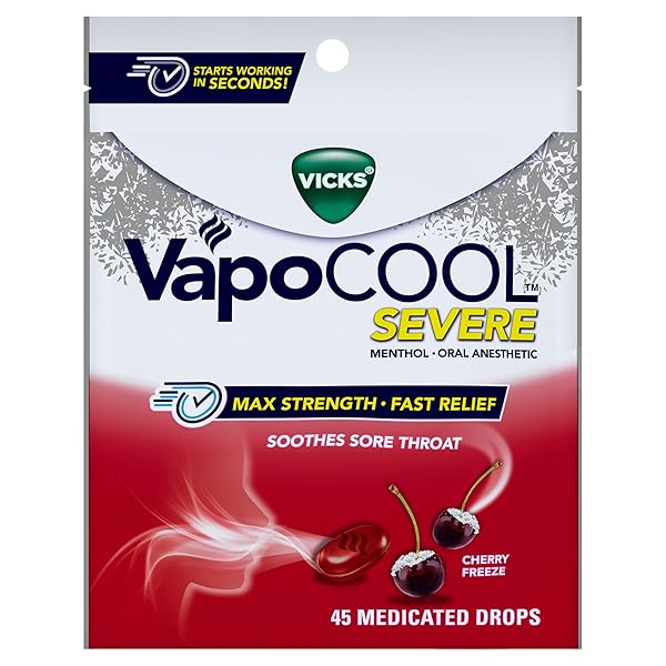 VICKS VAPOCOOL SEVERE MEDICATED SORE THROAT DROPS, MAX...
