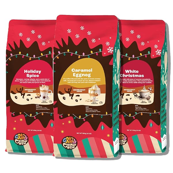 CRAZY CUPS FLAVORED HOLIDAY GROUND COFFEE VARIETY PACK,...