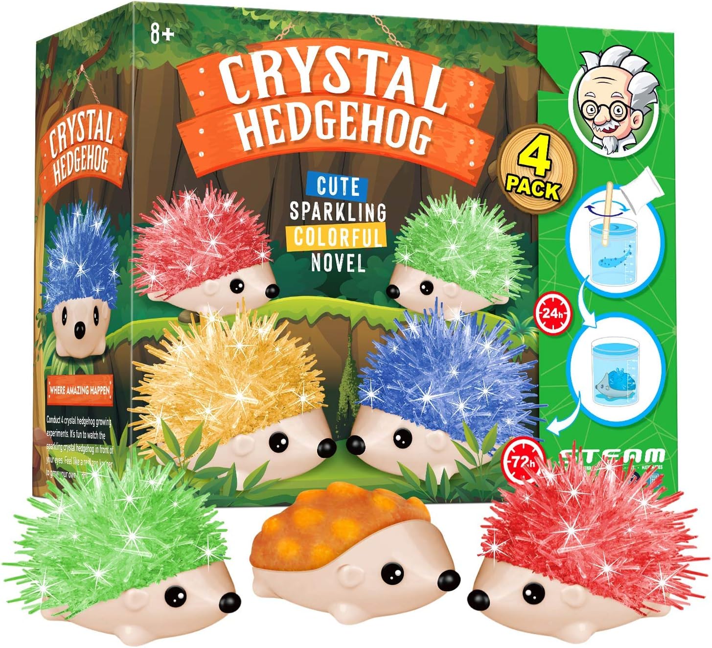 Hedgehog Crystal Growing Kit, Grow Your Own Crystals Science Experiments for Kids & Teens 8-12 Years