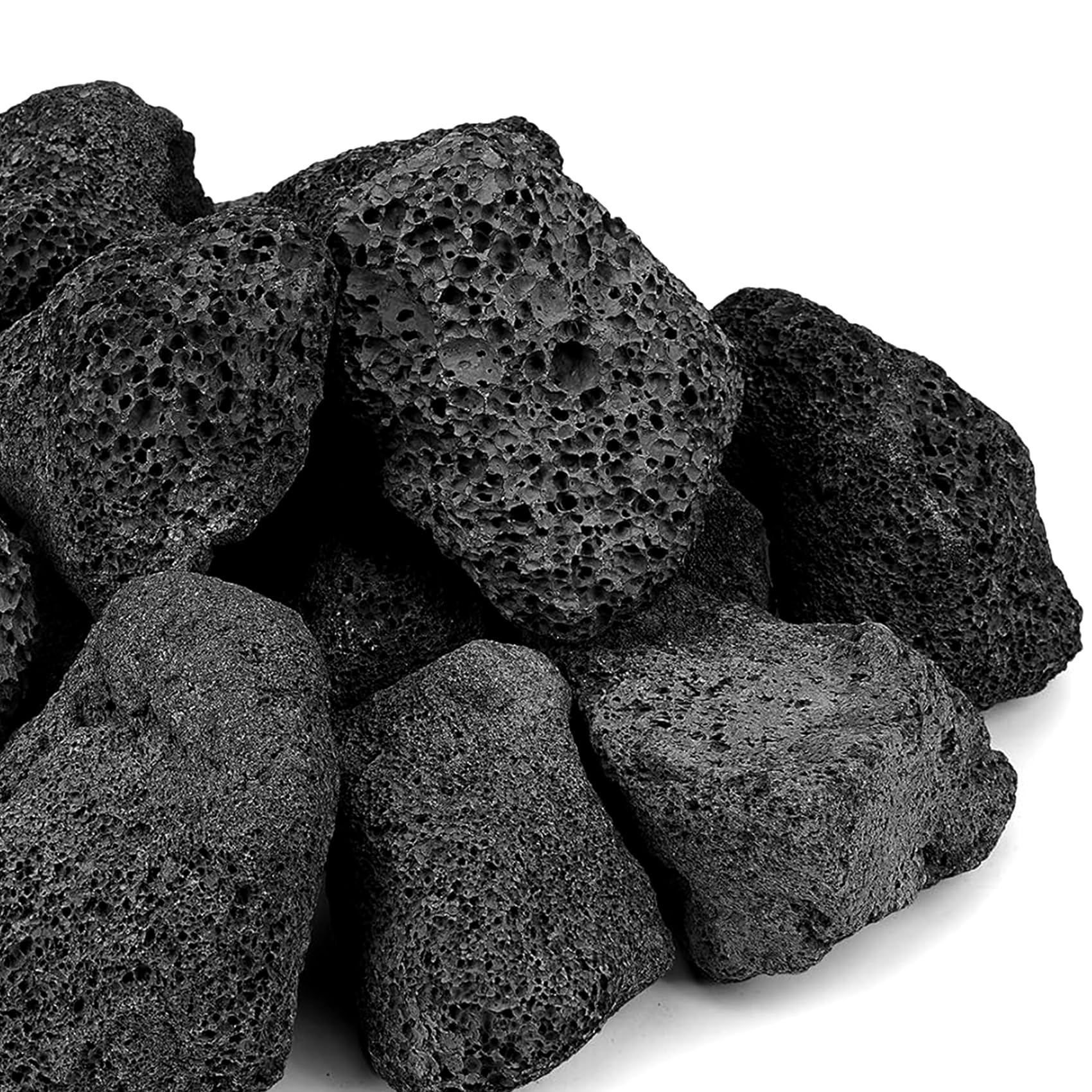Photo 1 of Onlyfire 10 lb Large Black Lava Rocks, Volcanic Lava Stones for Outdoor Fire Pits, Indoor Fireplaces, Fire Bowl, Gas Logs and Landscaping, 2.75-5 Inch