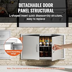 VEVOR BBQ Access Door, 36W x 21H Inch Double
