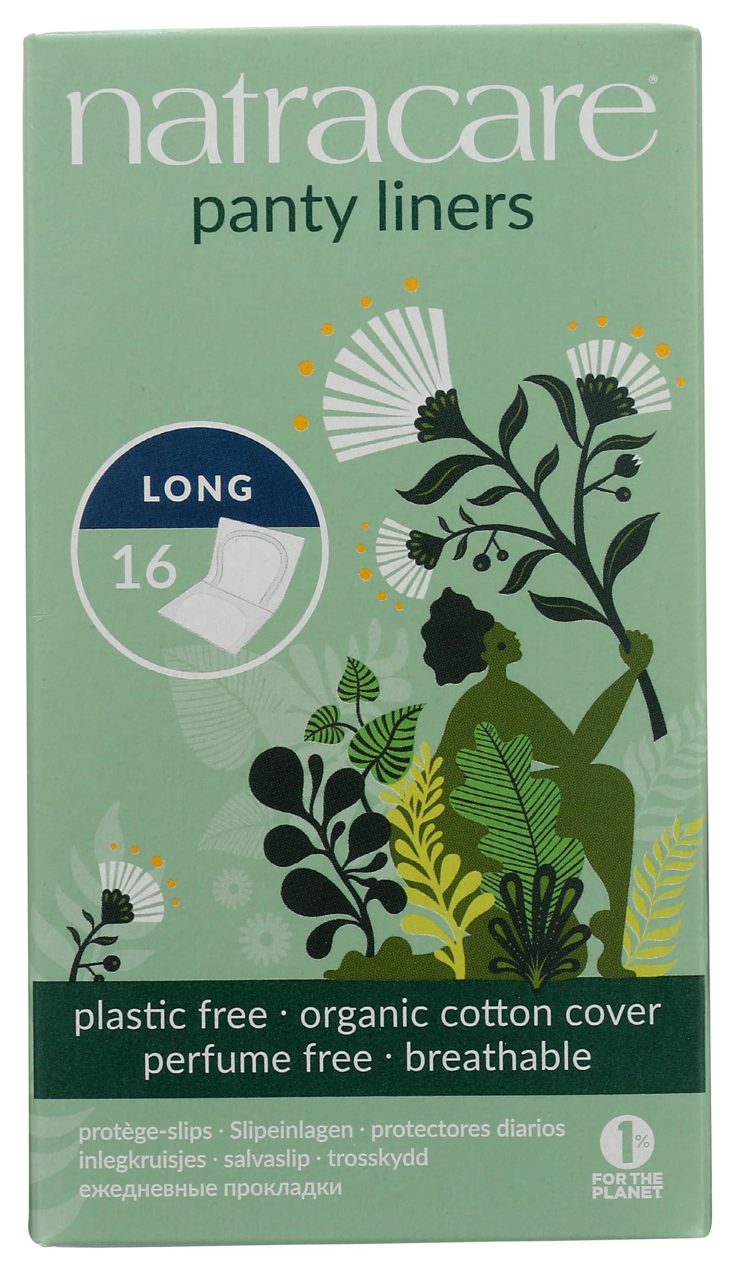 Natracare Organic Long Wrapped Panty Liners 16 pcs