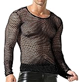 YOOBNG Sexy Men's T-Shirt Mesh Fishnet Sleeveless Undershirt Hollow Out Tank Top