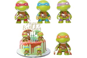 Lemoneon 4pcs Party Decorations Cake Topper Playset Present Toys Birthday Supplies Baby Shower Cake Decoration