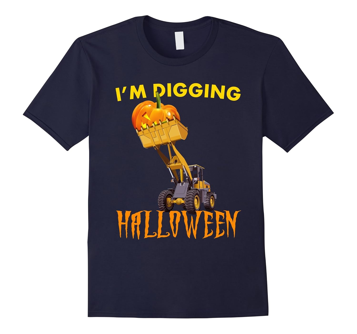 I'm Digging Halloween - Tractor Pumpkin T Shirt-Rose