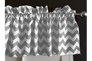 Zen Creative Designs Premium Cotton Chevron Curtain Valance/Home Decor/Window Treatment/Kitchen/Baby Nursery/Chevron/Zig-zag (14 Inch x 58 Inch, Charcoal)