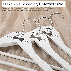 Beeveer 10 Pack Groomsman Personalized Hangers with