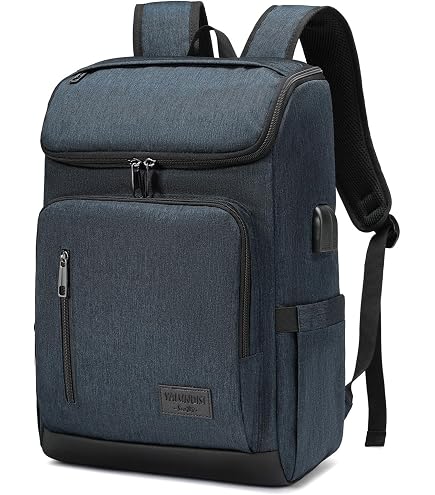 YALUNDISI Vintage Backpack Travel navy blue Laptop bag with USB Charging Port. Amazon.com: YALUNDISI Vintage Backpack Travel Laptop  main image 2