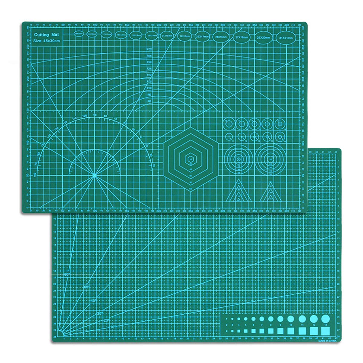 Techson A3 Cutting Mat - Double Sided Self Healing PVC Board for Sewing, Engraving, & More - Patchwork Measure Tool - Imperial/Metric - Ideal for Crafters, Designers, & Artists.