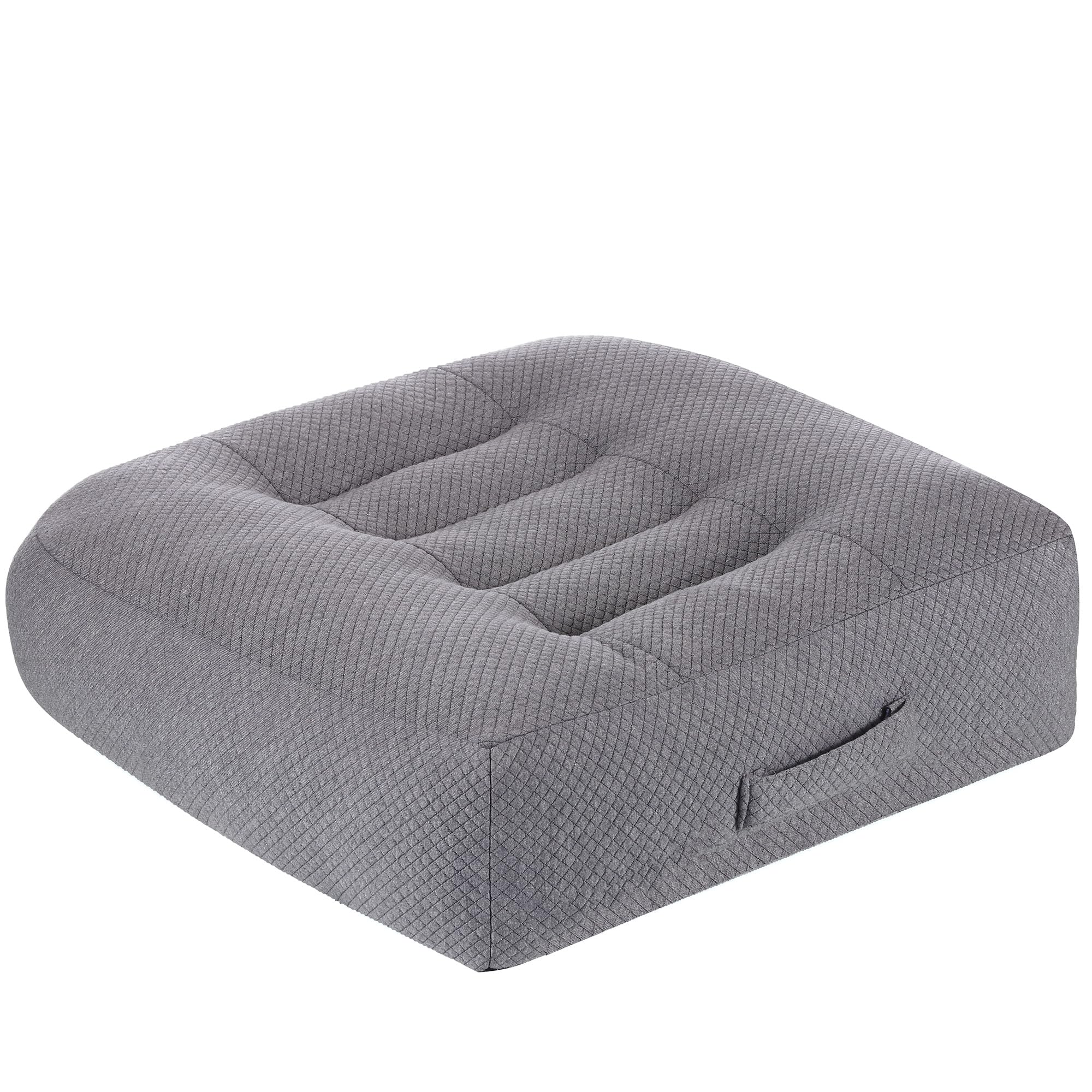 Photo 1 of WSGJHB Large Seat Cushion, Extra Thick Booster Seat Cushions for Office Chairs Long Sitting Office Workers, Car Drivers, Relieves Back Pain, Breathable, Anti-Slip, 20x20x6 inchs, Gray