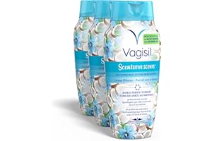 Vagisil Feminine Wash for Intimate Area Hygiene, Scentsitive Scents, pH Balanced and Gynecologist Tested, 360mL, Coconut Hibi
