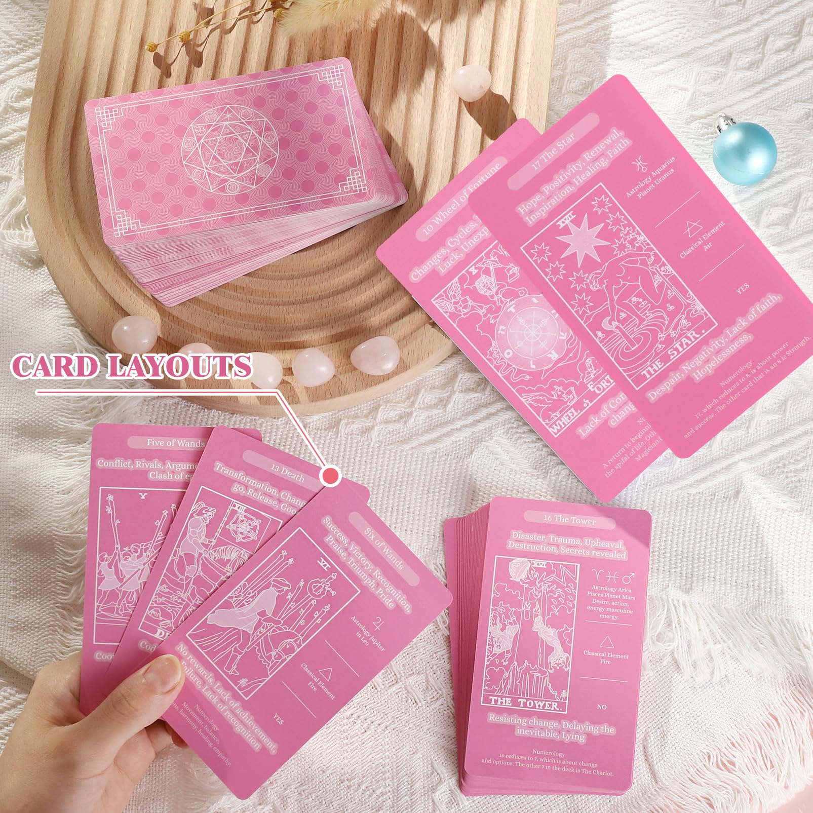 Myripoly Learning Beginner Tarot Cards Deck with Meanings on Them -Tarot Card with Guidebook