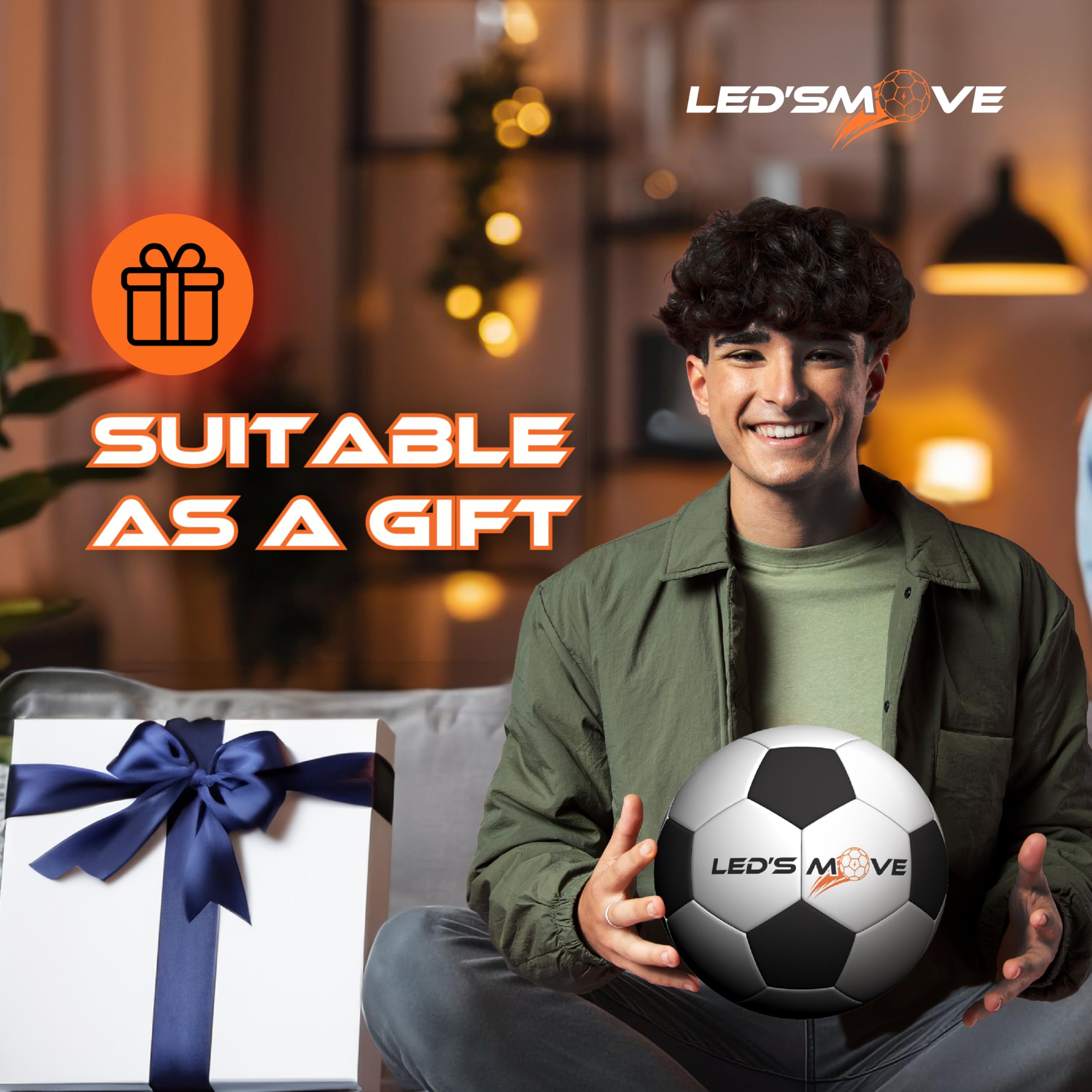 LED'S MOVE LS2 Leuchtfußball | Leuchtball mit Licht Größe 5 - Geeignet für Champions League Fußball Football Fans Liebhaber Geburtstagsgeschenk Fussball Football | LED-Fußball | LED Soccer Ball 6