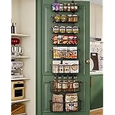 Eastherry Over The Door Organizer，8-Tier Over The Door Pantry Organizer with Adjustable Baskets，Metal Hanging Pantry Organizers and Storage for Kitchen, Back of Door Seasoning Rack (Black)