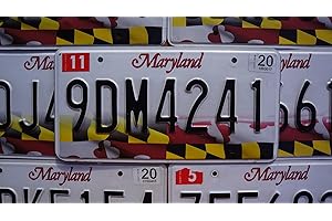 GENERIC Authentic License Plate - All 50 States + Territories, Great for Decoration, Art Projects, Garages, Unique Gifts, Man Caves. (Maryland)