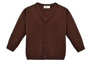 Lilax Boys’ Long Sleeve Uniform V-Neck Cardigan Sweater