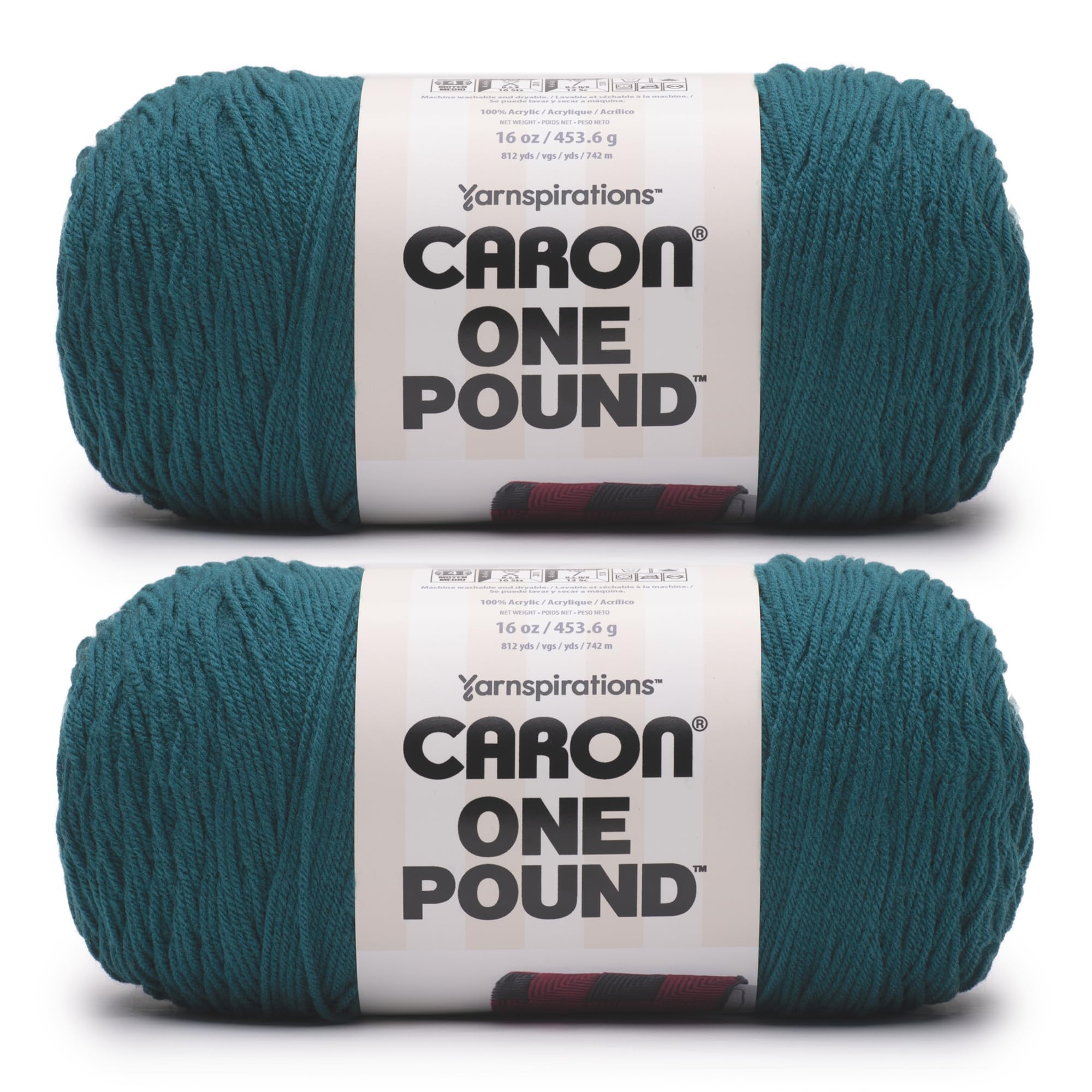 Caron One Pound Yarn, Deep Sea Teal 2 Pack