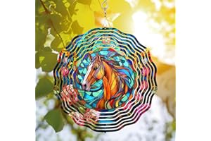 64DECALS 64 Memory Horse Wind Spinner - Unique 3D Hanging Wind Spinner for Yard & Garden