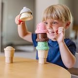 Melissa & Doug Scoop and Stack Ice Cream Cone Wooden Magnetic Set view 5