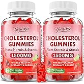 2 Pack Cholesterol Supplements Gummies with Plant Sterols & Stanols, Guggul, Bergamot Orange, Red Yeast Rice, Cholesterol Complex Gummies, Sugar Free, Strawberry Flavor, 120 Count