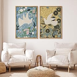 MUDECOR Framed Canvas Print Wall Art Set White